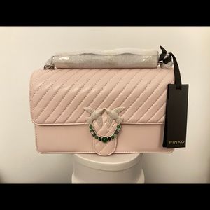 Pinko Love Pink Quilted Chain Bag